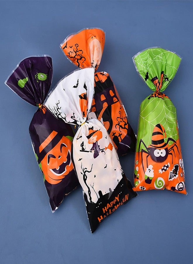 بيسماهير أكياس هدايا سيلوفان من BASEMMAHER للهالوين، 50 قطعة، أكياس حلوى، أكياس هدايا، أكياس بلاستيكية بنمط اليقطين والعنكبوت والشبح، أكياس هدايا لتزيين حفلات الهالوين. - Image 3